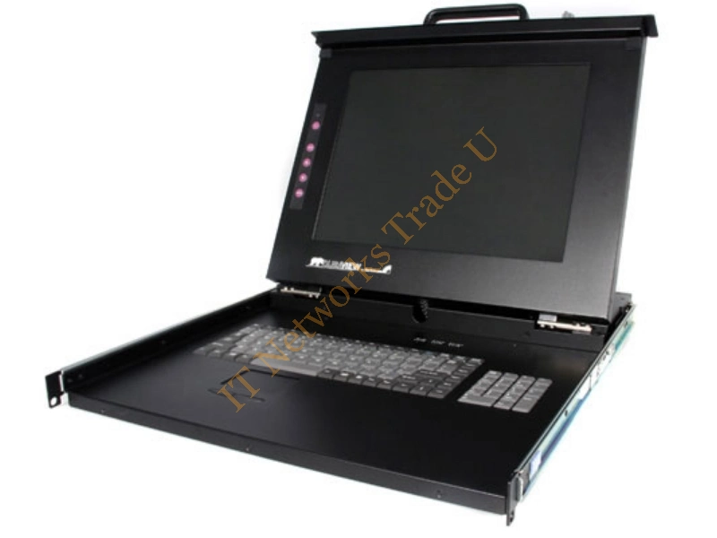 RKCONS1701GB - StarTech.com 1U DuraView 17" Folding LCD Rack Console Black Network KVM Switch
