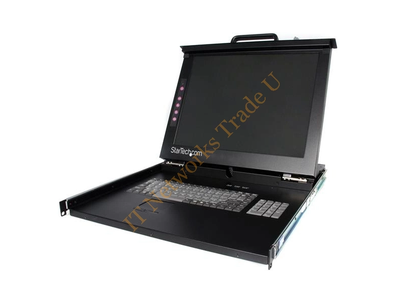 RKCONS1901GB - StarTech.com 1U DuraView 19" Folding LCD Rack Console Black Network KVM Switch