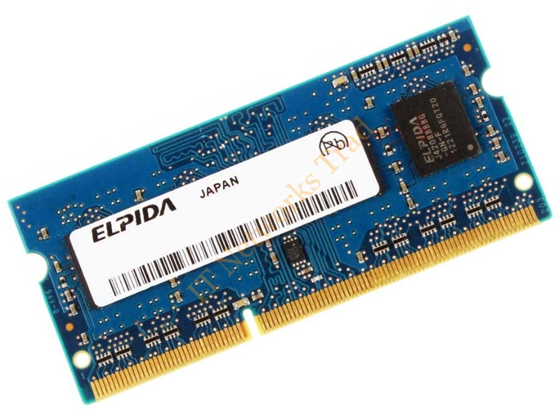 RMT3170EF68F9W-1600 Elpida 4GB PC3-12800 DDR3-1600MHz non-ECC Unbuffered CL11 204-Pin SoDimm 1.35V Low Voltage Single Rank Memory Module Laptop Memory