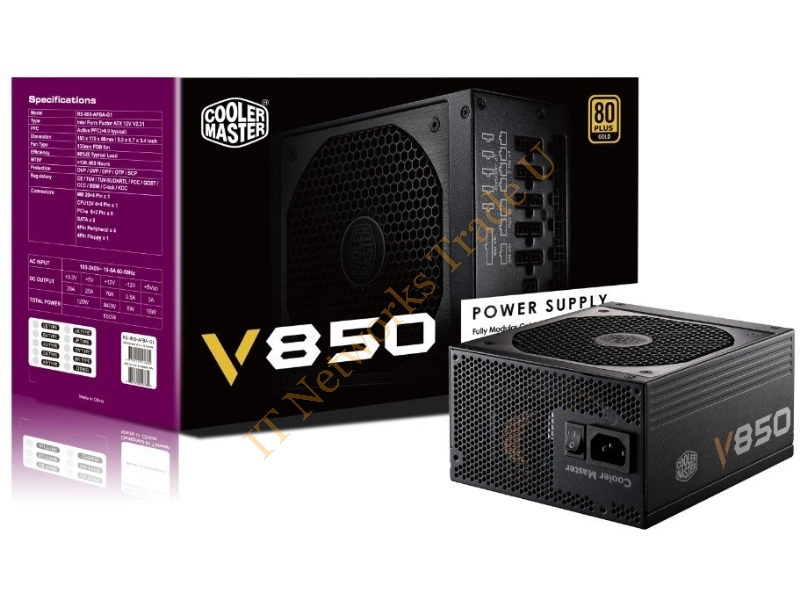 RS-850-AFBA-G1-EU - Cooler Master V850 850W ATX Black power supply unit