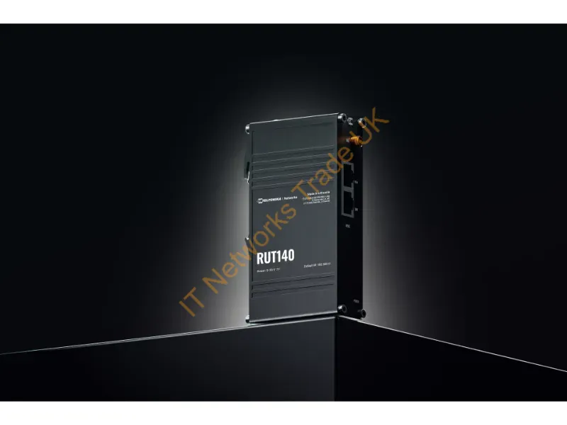 RUT140000000 - Teltonika Networks Rut140 Ethernet Router, 2 X 10/100 Mbps Ethernet Ports, Wi-Fi 4, 1 X 3-Pin Power Connector Tailored For Industrial Use, Integrated Din Rail Bracket