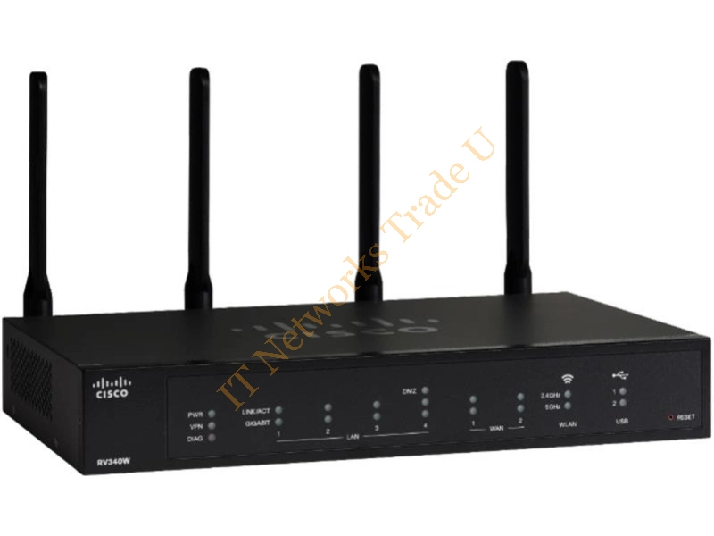RV340W-E-K9-G5 - Cisco RV340W Dual-band (2.4 GHz / 5 GHz) Gigabit Ethernet Black network wireless router