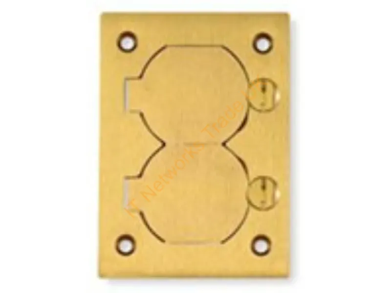 S3825 - Hubbell Premise Wiring F-Box Cvr, Rect, Dup Flap, Brs