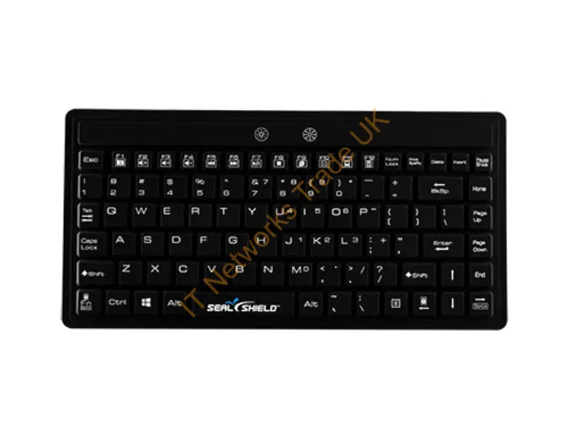 S89G - Seal Shield Seal Silk Mini Glow Keyboard Universal Usb Qwerty English Black