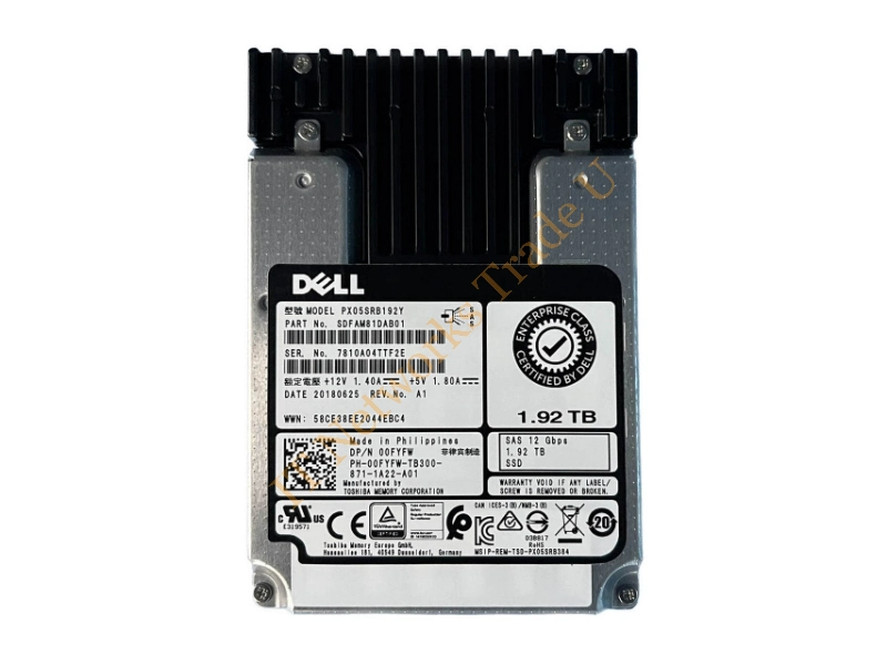 SDFAM81DAB01 Toshiba 1.92TB Multi-Level Cell SAS 12Gb/s 2.5-inch Solid State Drive SSD Storage