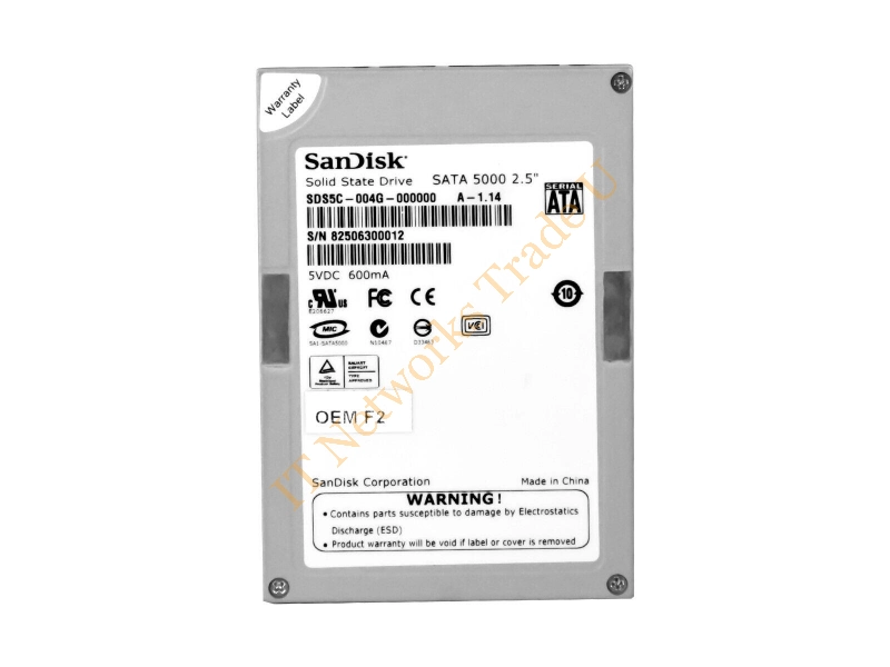 SDS5C-004G SanDisk 5000 4GB SATA 1.5Gb/s 2.5-inch Solid State Drive SSD Storage