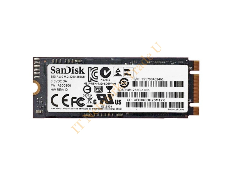 SDSA5DK-256G-1006 SanDisk U100 256GB Multi-Level Cell (MLC) SATA 6Gb/s mSATA Solid State Drive SSD Storage