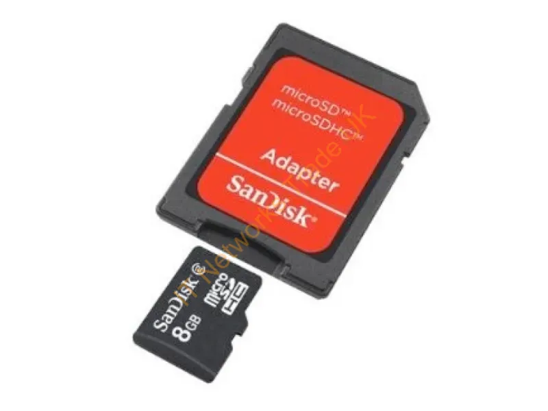 SDSDQM-008G-B35A Western Digital SanDisk 8GB microSDHC Flash Memory Card with SD Adapter