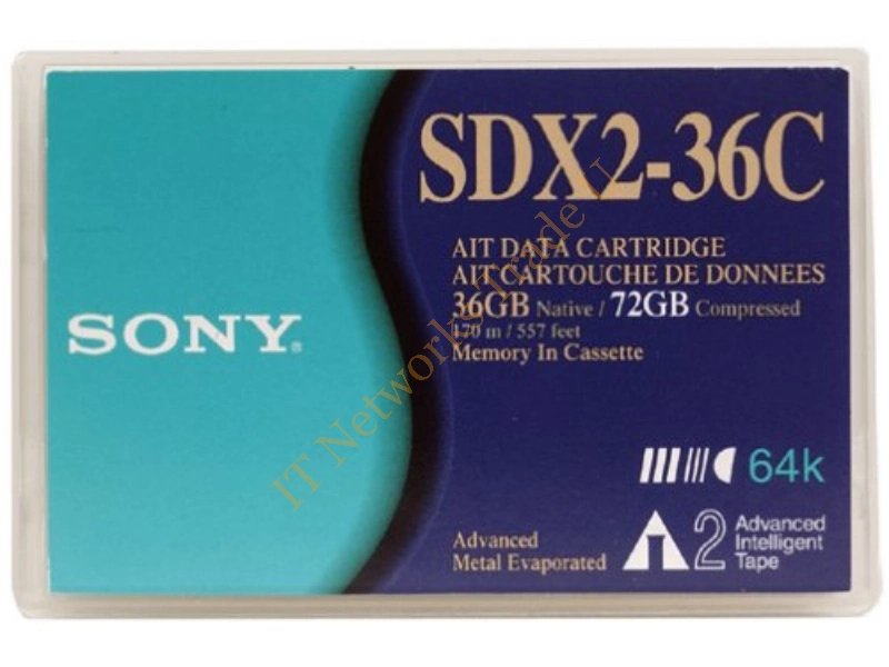 SDX2-36C Sony AIT-2 Tape Cartridge AIT AIT-2 36GB (Native) / 93GB (Compressed) Tape Media Storage
