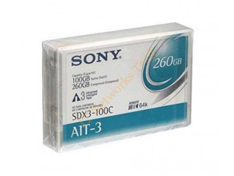 SDX3100C Sony SDX3-100C AIT-3 Data Cartridge AIT AIT-3 100GB (Native) / 260GB (Compressed) 1 Pack Tape Media Storage