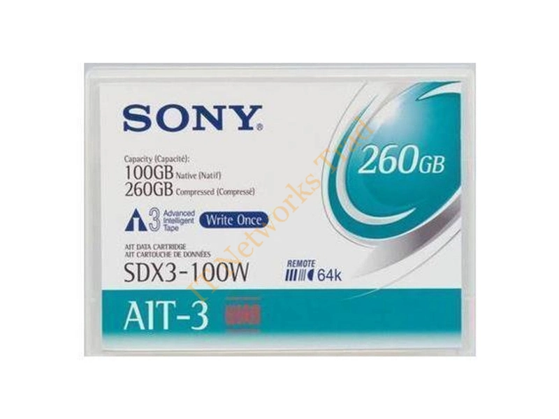 SDX3100W Sony AIT-3 Data Cartridge AIT AIT-3 100GB (Native) / 260GB (Compressed) Tape Media Storage