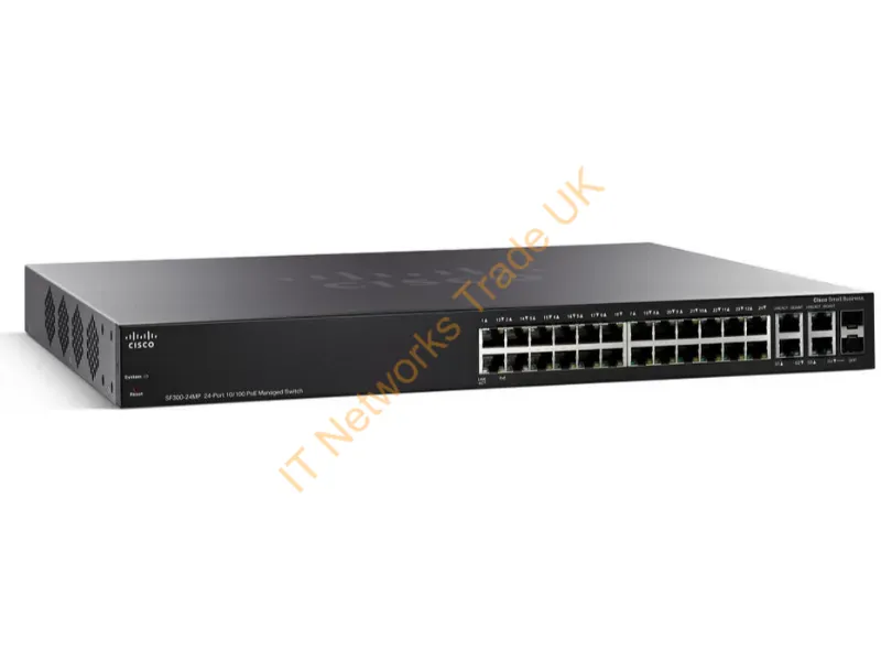 SF300-24PP-K9-UK - Cisco Small Business SF300-24PP Managed network switch L3 Fast Ethernet (10/100) Power over Ethernet (PoE) Black