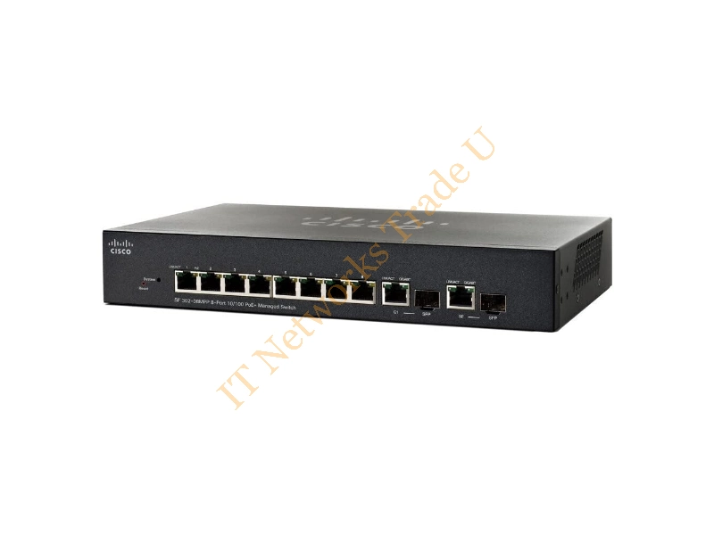SF302-08MPP-K9 Cisco SF302 8-Port x 10/100 Max PoE+ Managed Rack-Mountable Network Switch