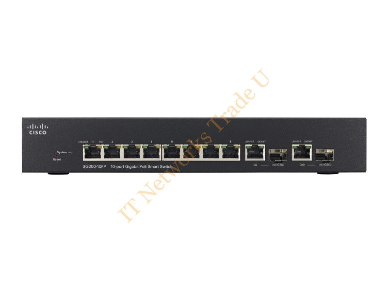 SG200-10FP-EU - Cisco Small Business SG200-10FP Managed network switch L2 Gigabit Ethernet (10/100/1000) Power over Ethernet (PoE) Black