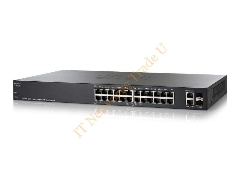 SG200-26FP-EU - Cisco SG200-26FP Unmanaged network switch L2 Gigabit Ethernet (10/100/1000) Power over Ethernet (PoE) Black