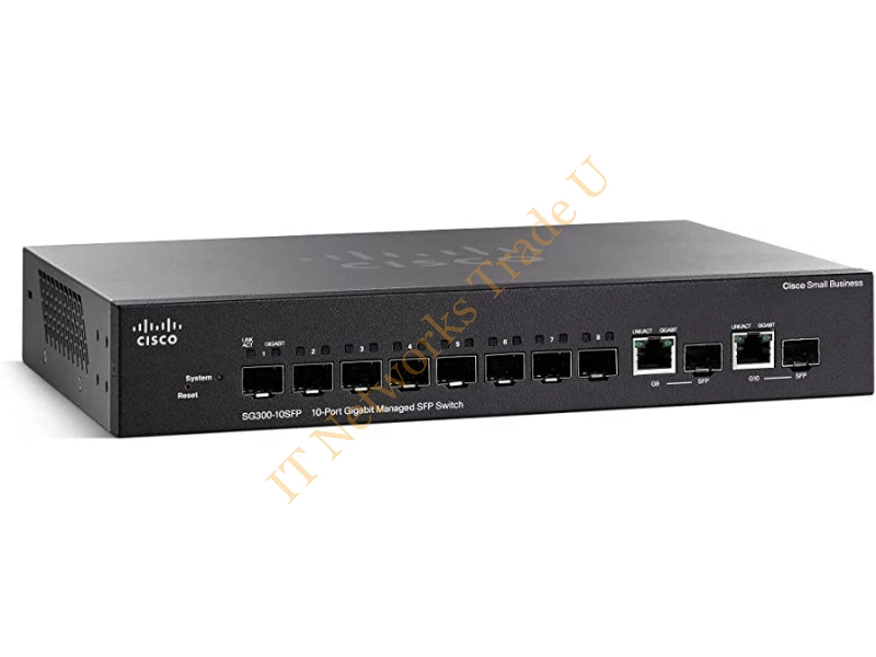 SG300-10SFP-K9 Cisco Small Business SG300 8-Port 8 x Gigabit SFP + 2 x Combo Gigabit SFP 1U Rack-Mountbale Network Switch