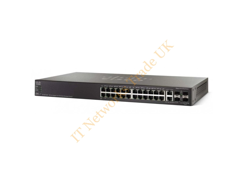 SG300-28MP Cisco 26-Port RJ-45 10Base-T/100/1000Base-T Gigabit Ethernet Layer-3 PoE+ Managed Network Switch