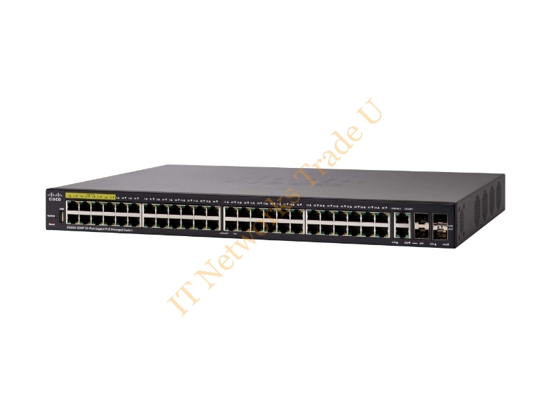 SG350-52MP-K9-NA Cisco SG350 Small Business Switch 49-Ports PoE+ 10/100/1000 Gigabit Ethernet + 2 Gigabit/SFP Combo Network Switch
