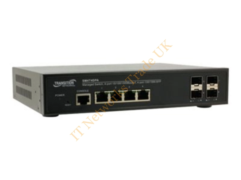 SISPM1040-384-LRT-B Transition 8-Port 4 x Slot +10/100/1000Base-TX 1000Base-X Manageable Gigabit Ethernet Network Switch