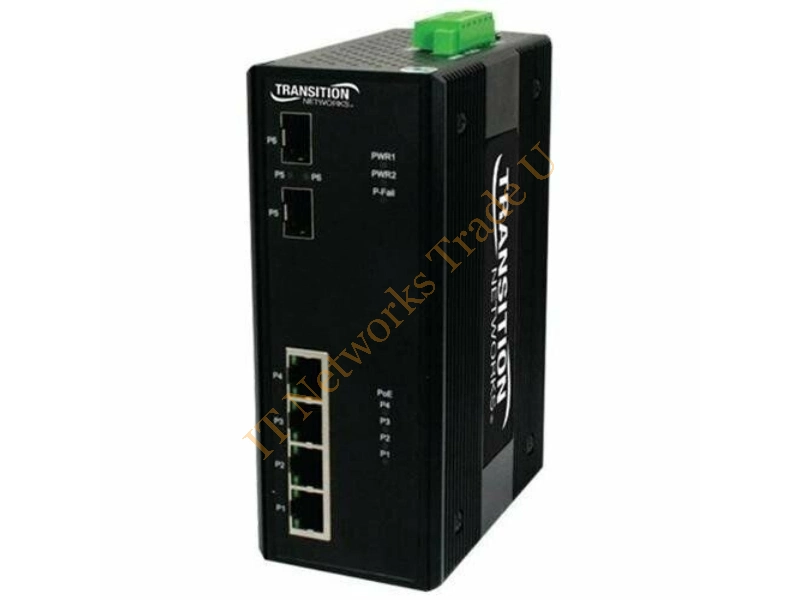 SISTP1040-242-LRT Transition PoE + 4 10/100/1000Base-TX P.S.E. + 2 1000Base-X SFP Ethernet Network Switch