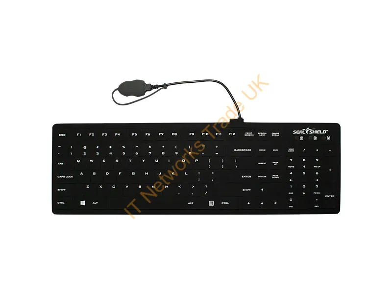 SK104 - Seal Shield Seal Silk Pro Keyboard Industrial Usb Qwerty English Black