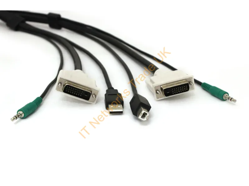 SKVMCBL-DVI-10 - Black Box Skvmcbl-Dvi-10 Kvm Cable Black, White 70.9" (1.8 M)