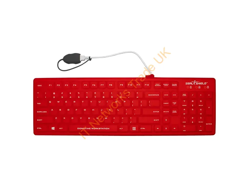 SRK104 - Seal Shield Seal Silk Pro Keyboard Industrial Usb Qwerty English Red