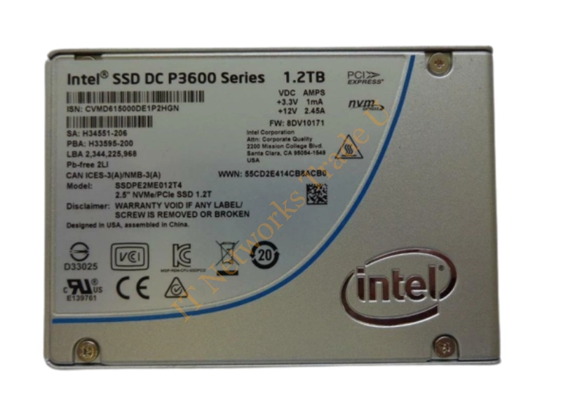 SSDPE2ME012T4 Intel DC P3600 Series 1.2TB Multi-Level Cell PCI-Express 3.0 x4 NVMe U.2 2.5-inch Solid State Drive SSD Storage