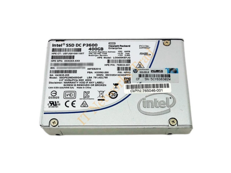 SSDPE2ME400G4P Intel DC P3600 Series 400GB Multi-Level Cell PCI-Express 3.0x4 2.5-inch Solid State Drive SSD Storage