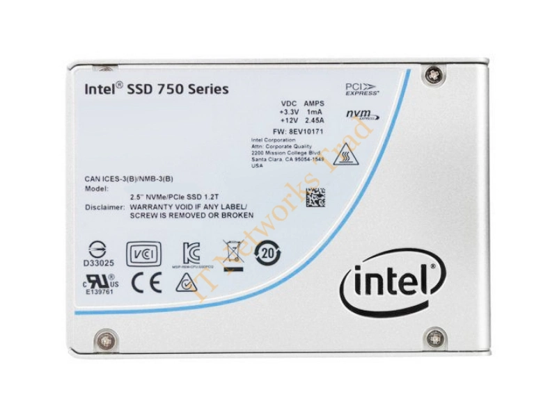 Intel 750 Series 400GB Multi-Level Cell (MLC) PCI Express 3.0 x4 NVMe U.2 2.5-inch Solid State Drive SSD Storage