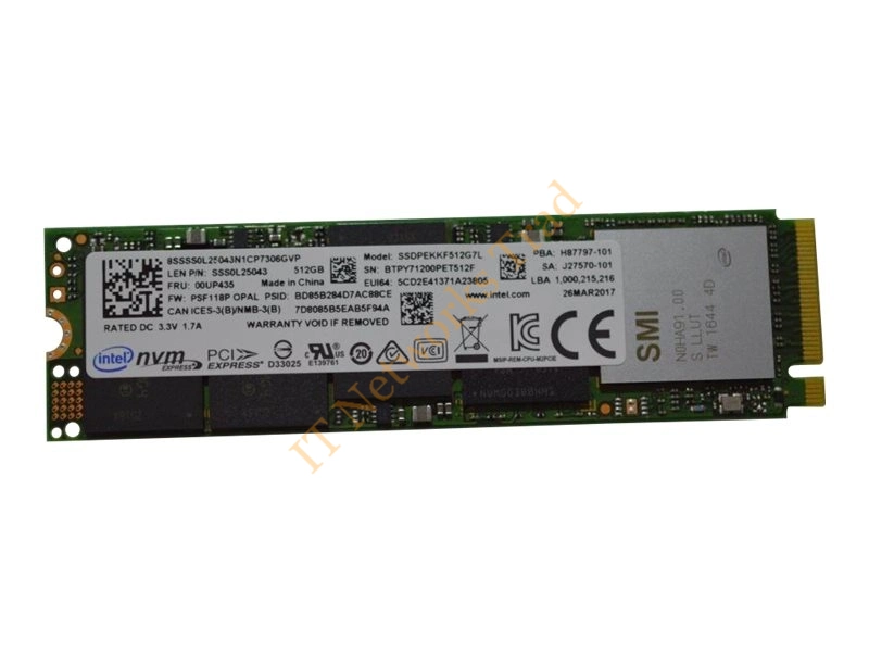 Intel Pro 6000p Series 512GB Triple-Level Cell (TLC) PCI Express 3.0 x4 NVMe M.2 2280 Solid State Drive SSD Storage