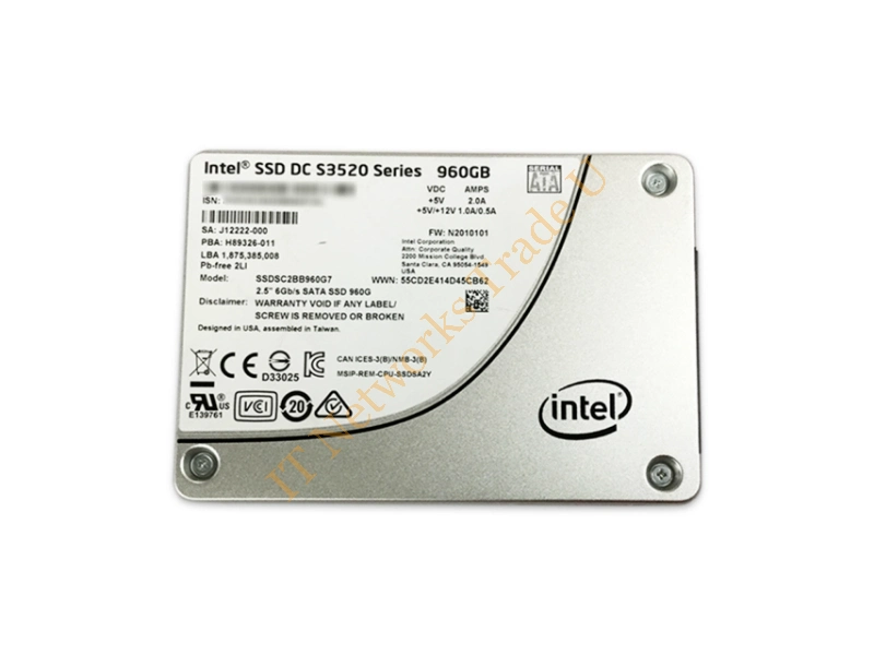 SSDSC2BB960G7 Intel DC S3520 Series 960GB Multi-Level Cell SATA 6Gb/s 2.5-inch Solid State Drive SSD Storage
