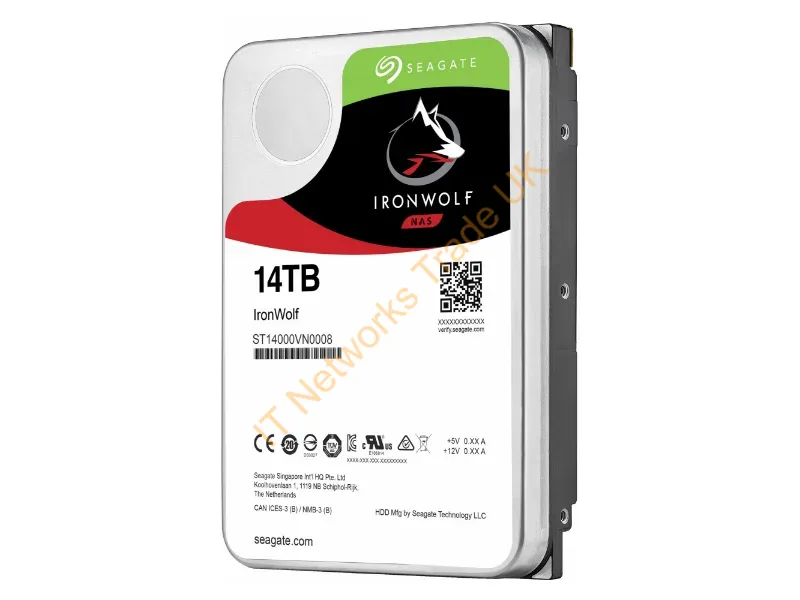 ST14000VN0008 Seagate IronWolf NAS 14TB 7200RPM SATA 6Gb/s 256MB Cache 3.5-inch Server Hard Drive Internal HDD