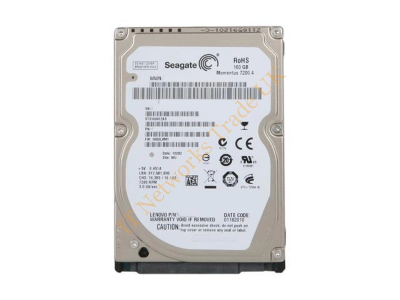 ST160LT011 Seagate 160GB 7200RPM SATA 3Gb/s 2.5-inch Laptop Hard Disk Drive Internal HDD
