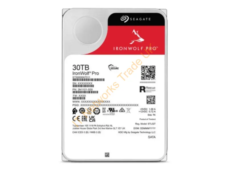 ST30000NT011 - Strategic Sourcing Seagate Ironwolf Pro 30Tb Enterprise Nas Internal Hdd Hard Drive, Cmr 3.5 Inch Sata 6Gb/S 7200 Rpm 512Mb Cache For Nas