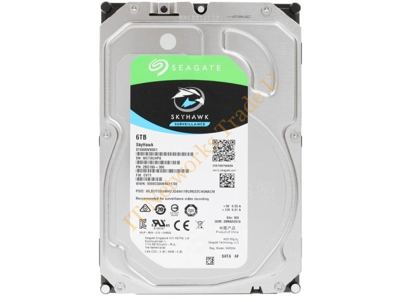 ST6000VX001-DC Seagate SkyHawk 6TB 5900RPM SATA 6Gb/s 3.5-inch Server Hard Drive Internal HDD