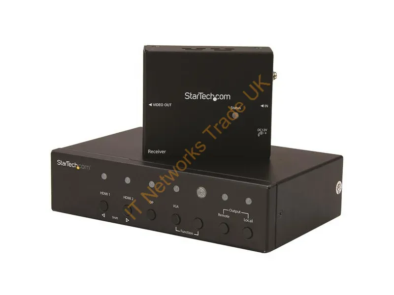 StarTech.com Multi-Input HDBaseT Extender with Built-in Switch DisplayPort, VGA and HDMI Over CAT5 or CAT6 Up to 4K