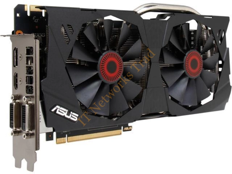 STRIX-GTX970-DC2-4GD5 ASUS nVidia GeForce GTX 970 4GB GDDR5 256-Bit HDMI / DisplayPort / HDCP / DVI-D / DVI-I PCI Express 3.0 Video Graphics Card
