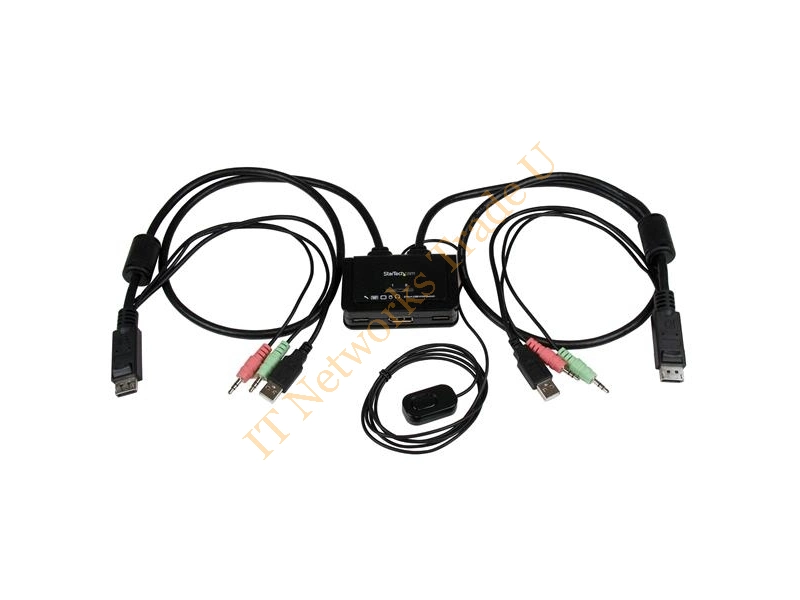 SV211DPUA - StarTech.com 2 Port USB DisplayPort Cable Network KVM Switch w/ Audio and Remote Switch USB Powered