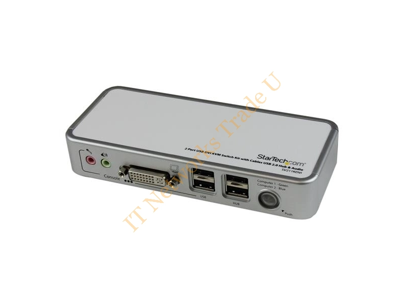 SV211KDVIEU - StarTech.com 2 Port USB DVI Network KVM Switch Kit with Cables USB 2.0 Hub & Audio