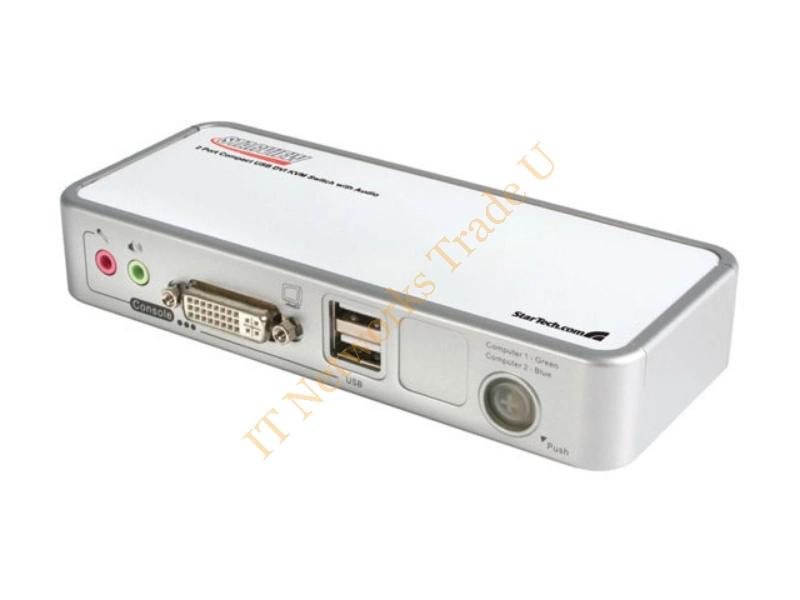 SV211KDVIGB - StarTech.com 2 Port USB DVI Network KVM Switch with Audio and Cables White Network KVM Switch
