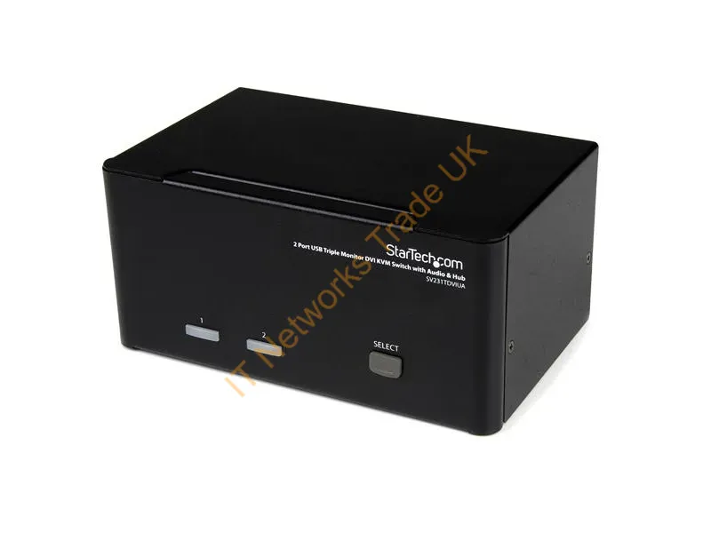 SV231TDVIUA StarTech 2-Port Triple Monitor DVI KVM Switch with Audio and USB 2.0 Hub