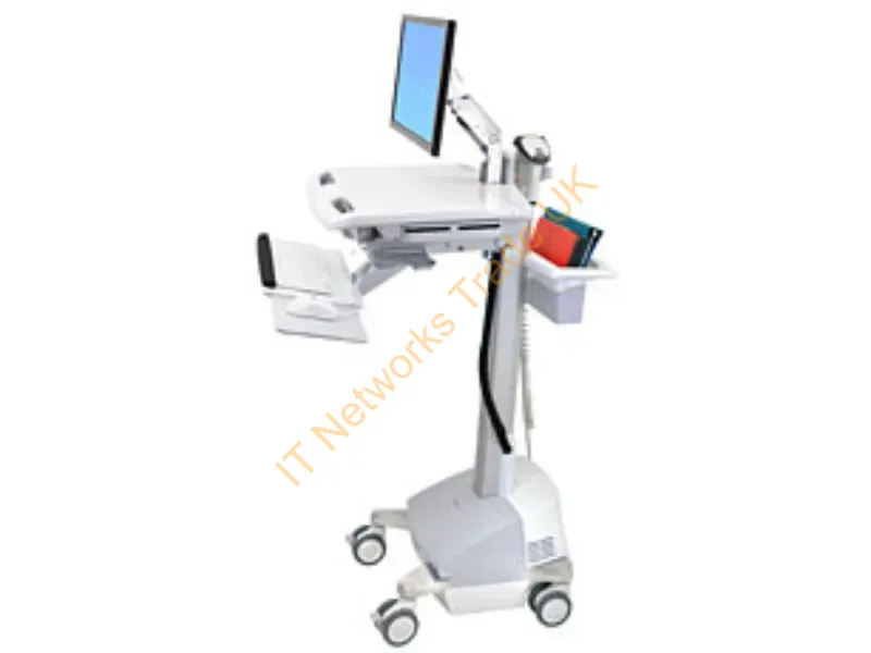 SV42-6201-3 - Ergotron StyleView EMR, UK/IE Silver, White Flat panel Multimedia cart