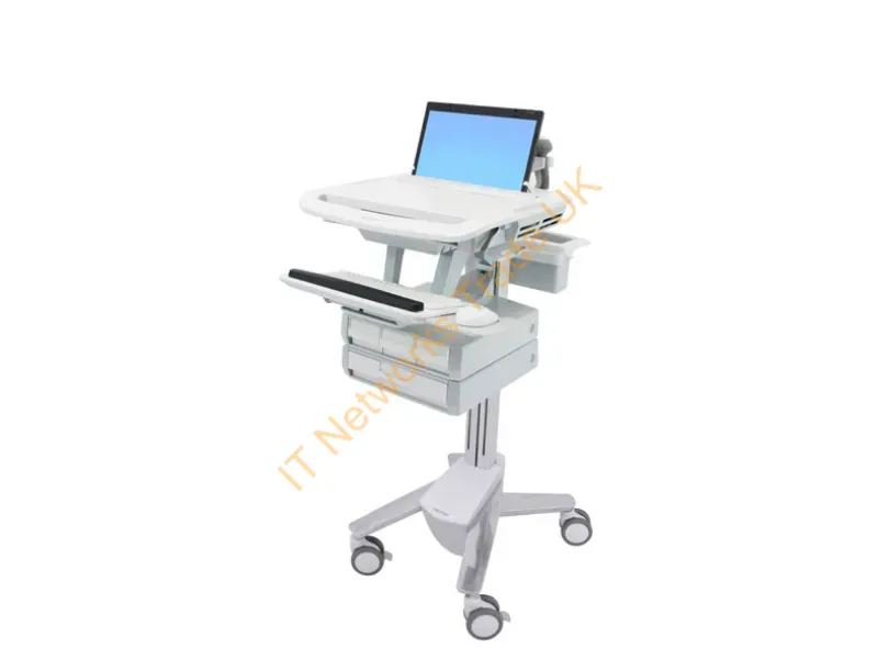 SV43-1140-0 - Ergotron Styleview Aluminum, Gray, White Laptop Multimedia Cart