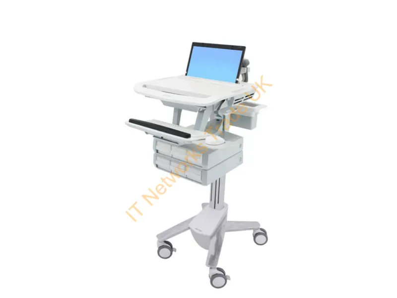 SV43-1160-0 - Ergotron Styleview Aluminum, Gray, White Laptop Multimedia Cart