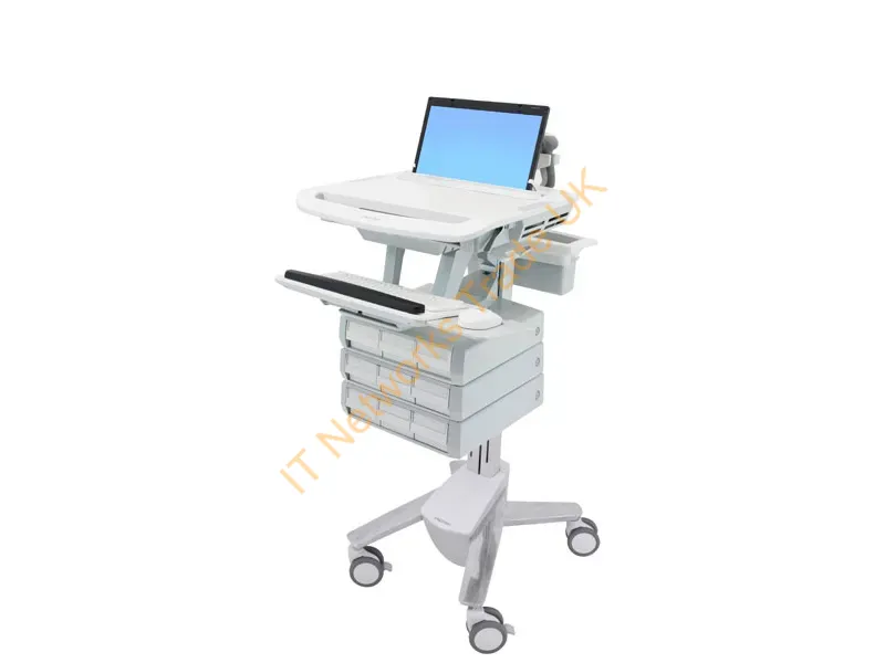 SV43-1190-0 - Ergotron Styleview Aluminum, Gray, White Laptop Multimedia Cart