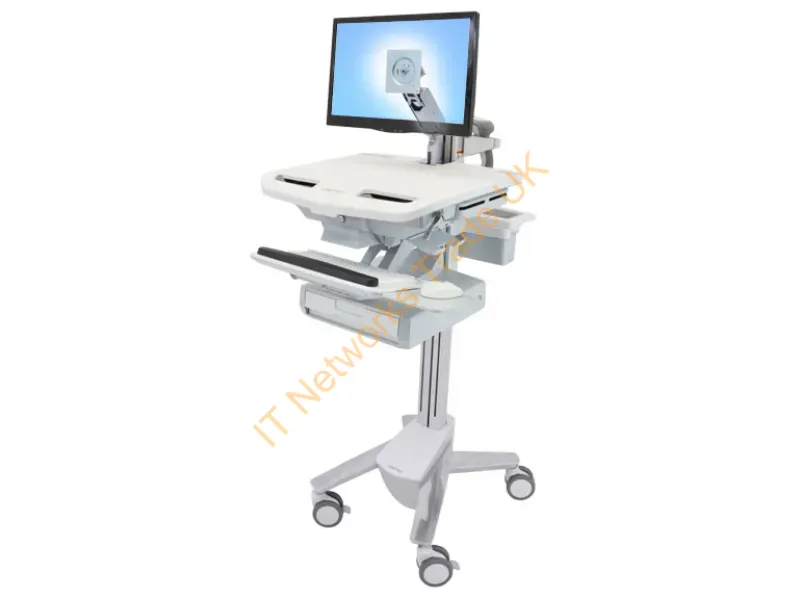 SV43-1210-0 - Ergotron Styleview Aluminum, Gray, White Flat Panel Multimedia Cart
