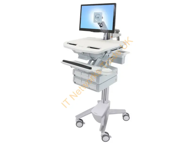 SV43-1260-0 - Ergotron Styleview Aluminum, Gray, White Flat Panel Multimedia Cart