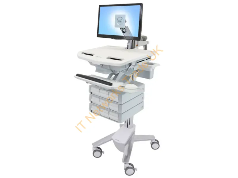 SV43-1290-0 - Ergotron Styleview Aluminum, Gray, White Flat Panel Multimedia Cart