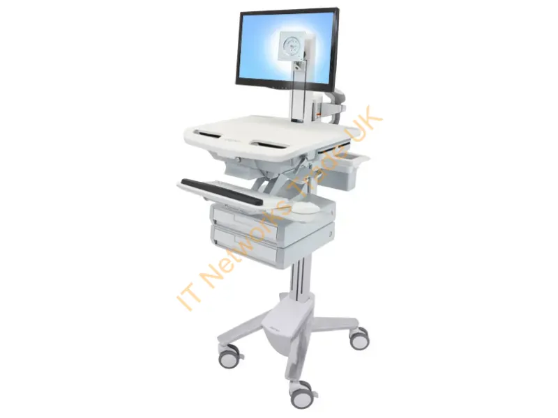 SV43-1320-0 - Ergotron Styleview Aluminum, Gray, White Flat Panel Multimedia Cart